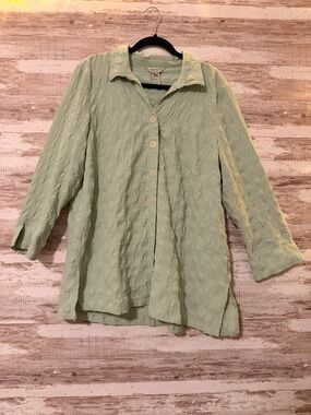 Multiples Mint Green Textured Button-Up Shirt